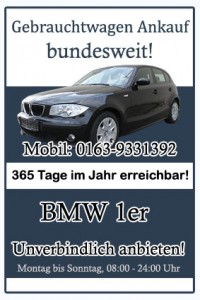 BMW 1er Gebrauchtwagen Ankauf