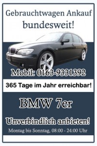 BMW 7er Gebrauchtwagen Ankauf