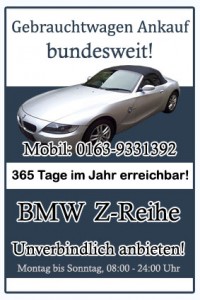 BMW Z-Reihe Gebrauchtwagen Ankauf
